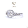 Baguette Cut Lab Diamond Halo Engagement Ring - Cheriva Jewels
