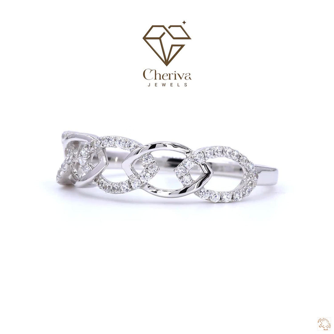 Criss Cross Diamond Engagement Ring