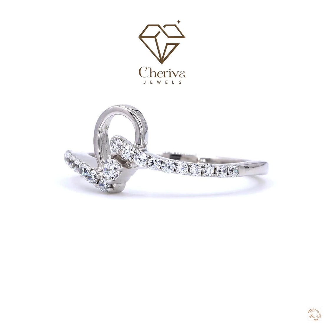 Round Cut Lab Diamond Silver Ring