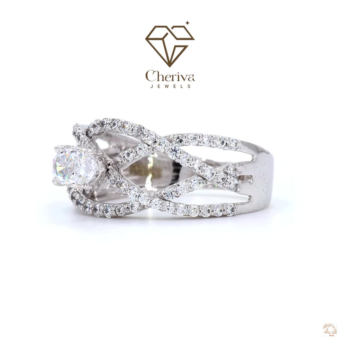 Criss Cross Style Lab Grown Diamond Engagement Ring