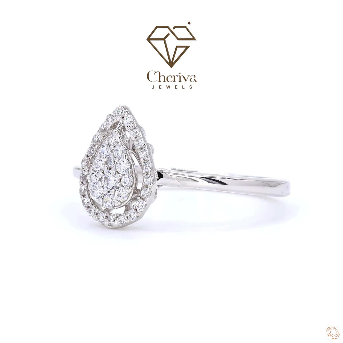 Halo Engagement Ring With Round Cut Lab Grown Diamond