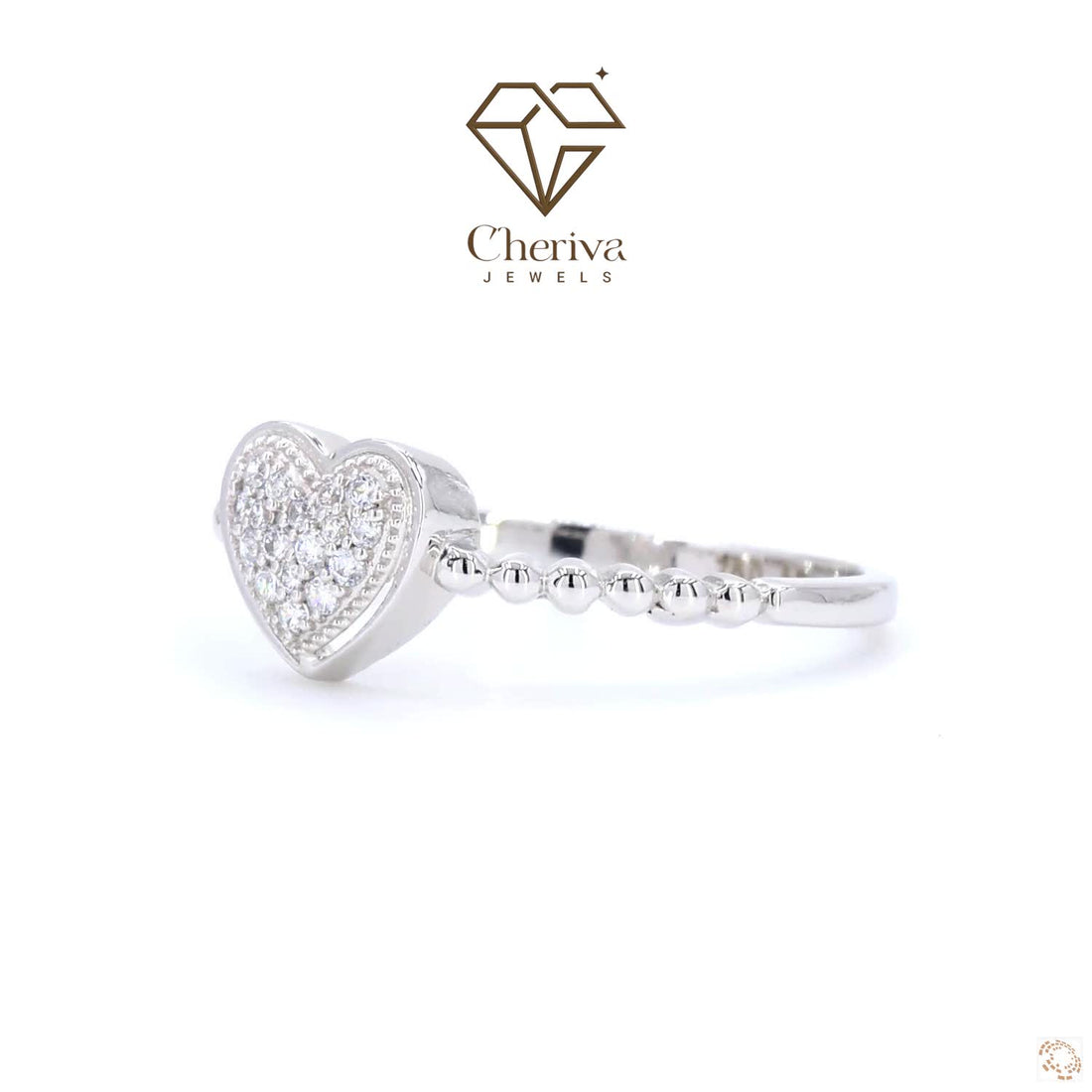 Round Cut Lab Diamond Heart Shaped Ring
