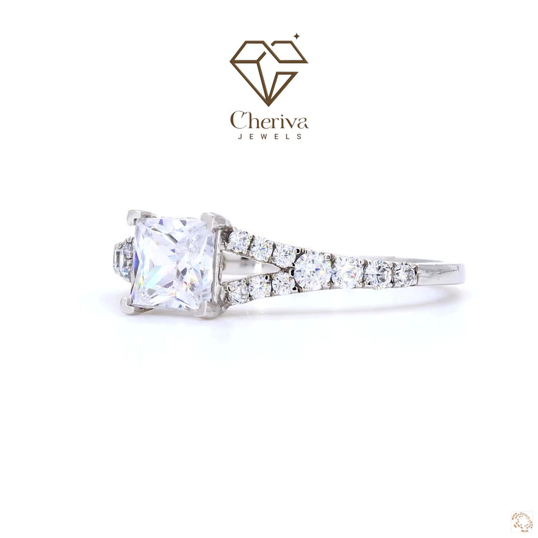 Princess Cut Lab Diamond Vintage Solitaire Engagement Ring