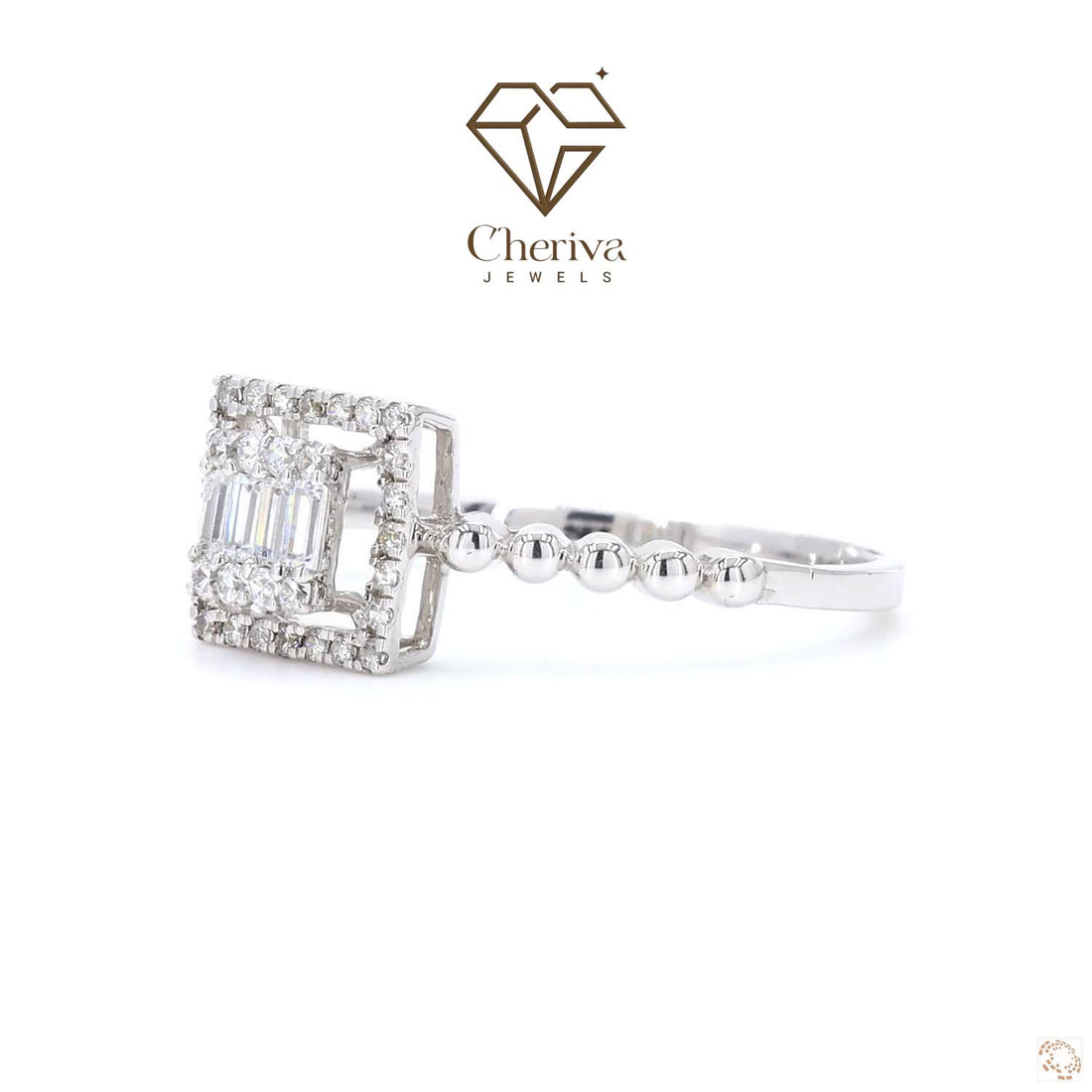 Round Cut Lab Diamond Halo Wedding Ring