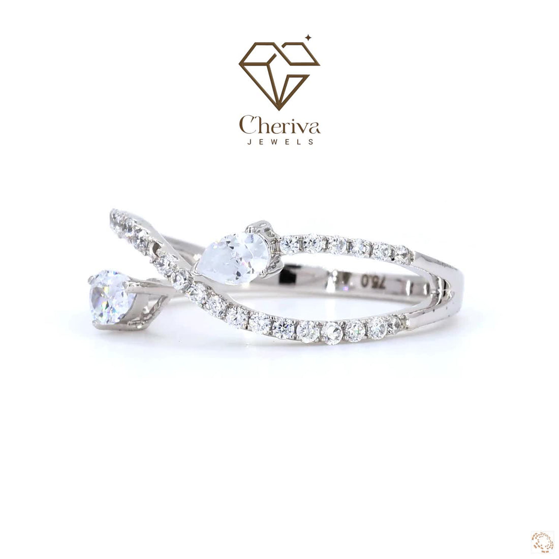 Pear cut Lab Diamond Infinity Engagement Ring