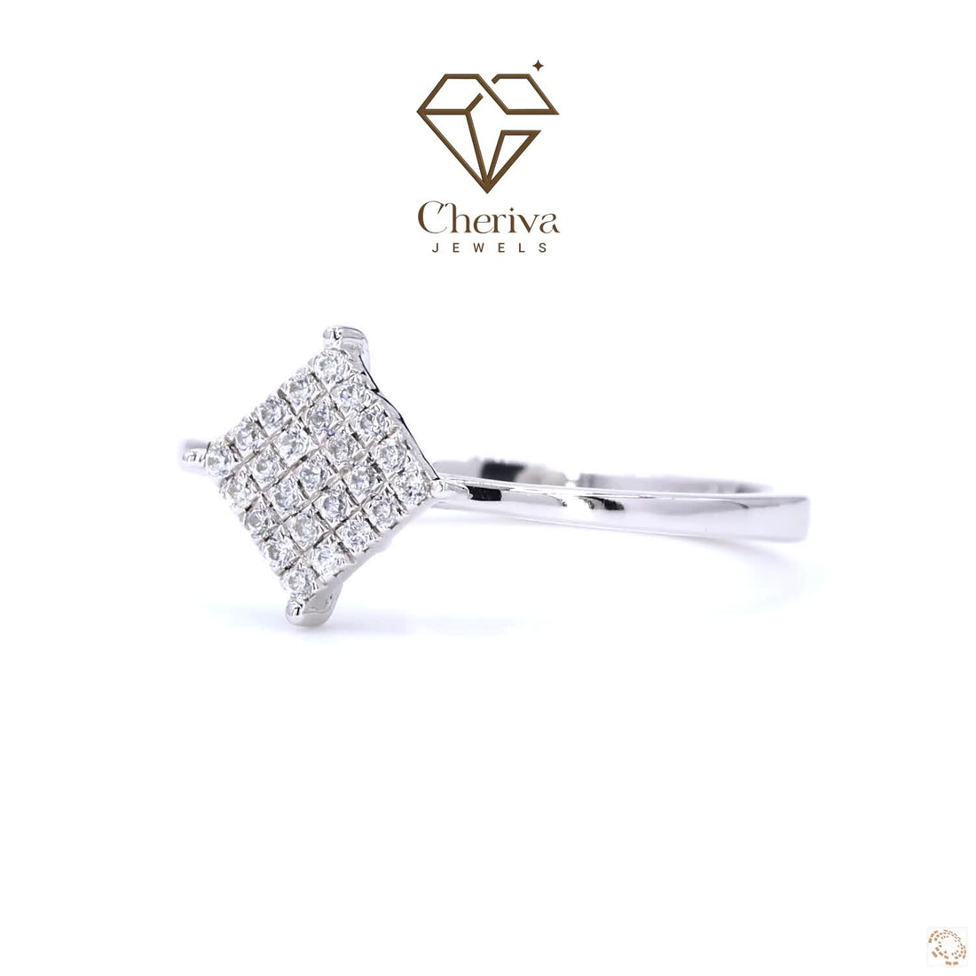 Round Cut Lab Diamond Square Engagement Ring