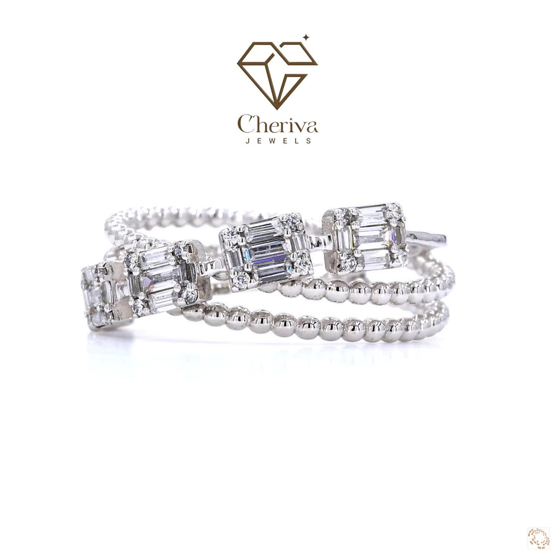 Baguette Cut Lab Diamond Interwined Ring