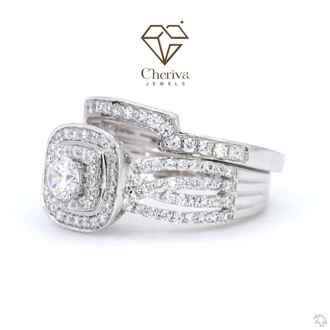 Vintage Style Bridal Set Engagement Ring