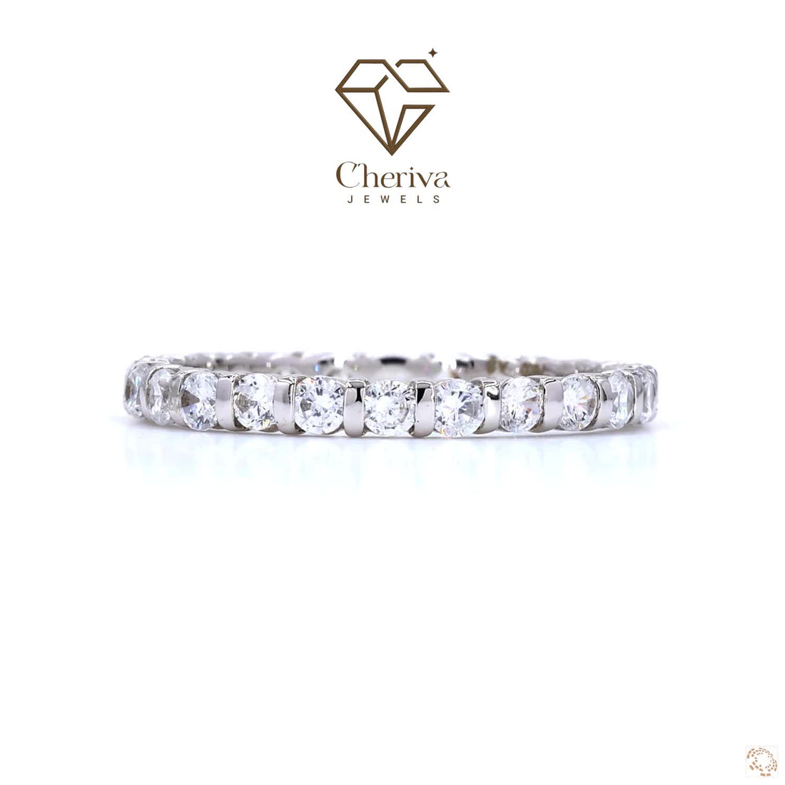 Round Cut Lab Diamond Eternity Engagement Ring