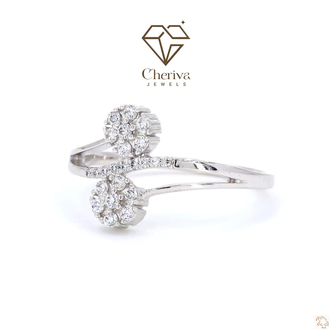 Flower Shaped Lab Diamond Engagement Ring