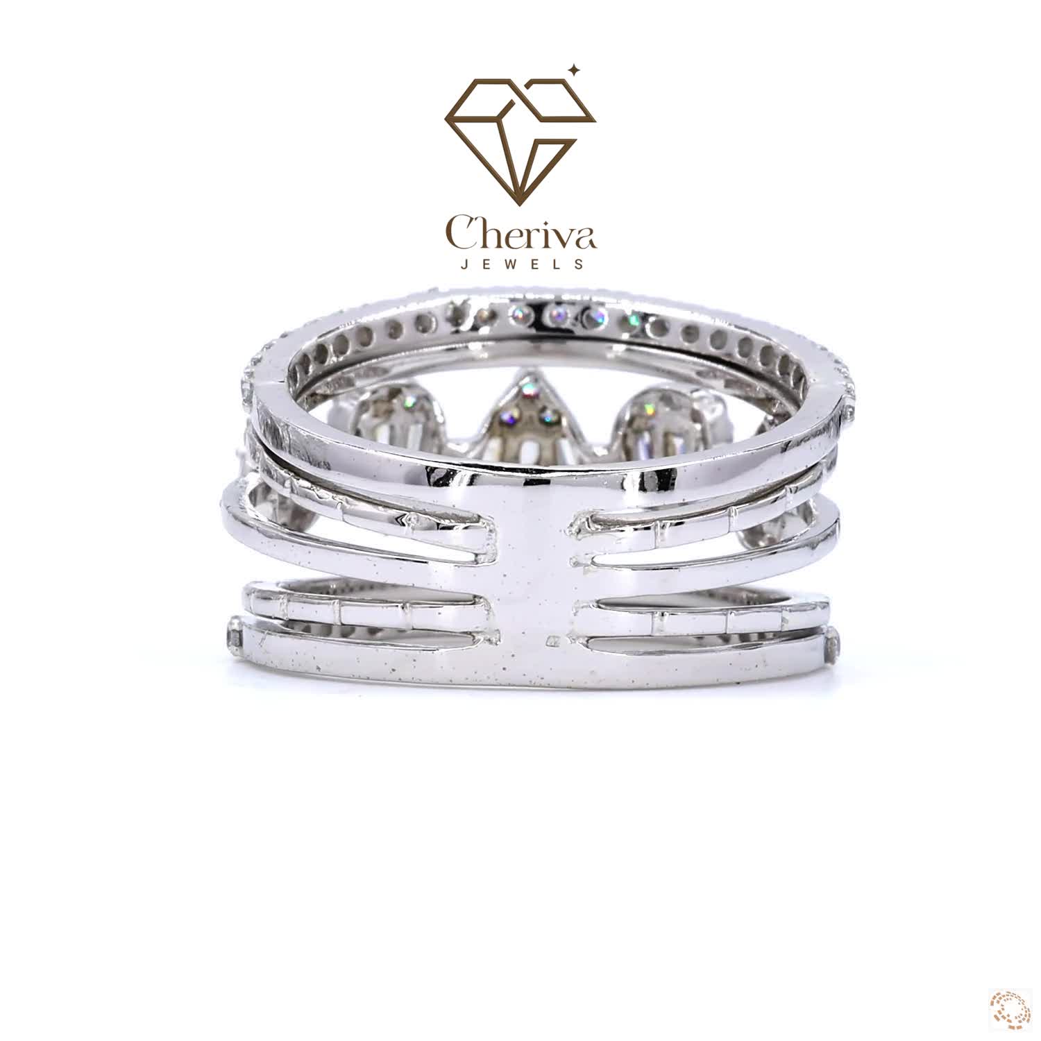 Vintage Style Baguette cut Lab Diamond Engagement Ring