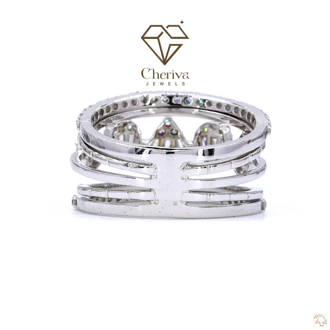 Vintage Style Baguette cut Lab Diamond Engagement Ring