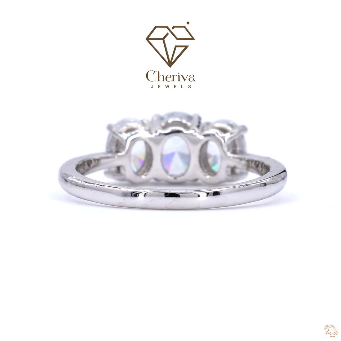 Oval Cut Three Stone Diamond Engagement Ring