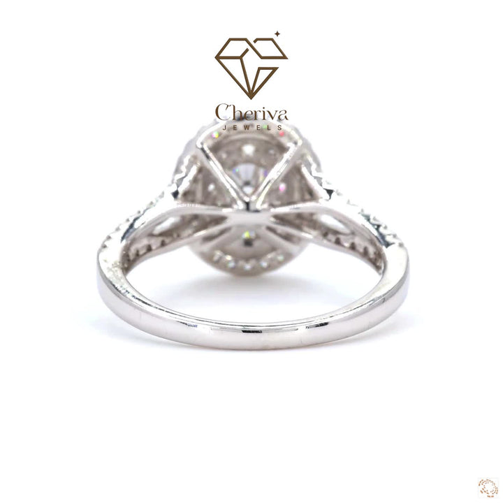 Round Cut Lab Diamond Vintage Engagement Ring