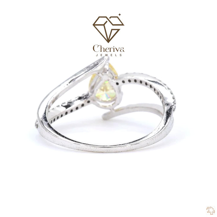 Royal Yellow Pear Shaped Gemstone Engagement Ring