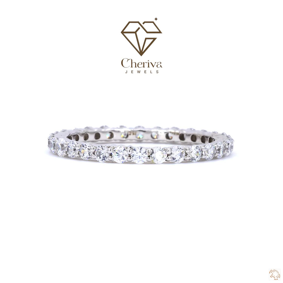 Round Cut Diamond Full Eternity Wedding Band