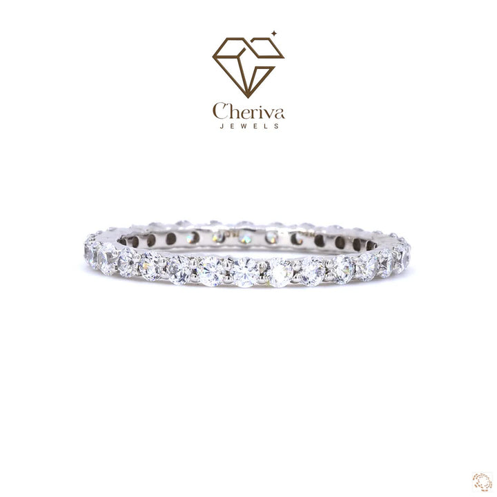 Round Cut Diamond Full Eternity Wedding Band