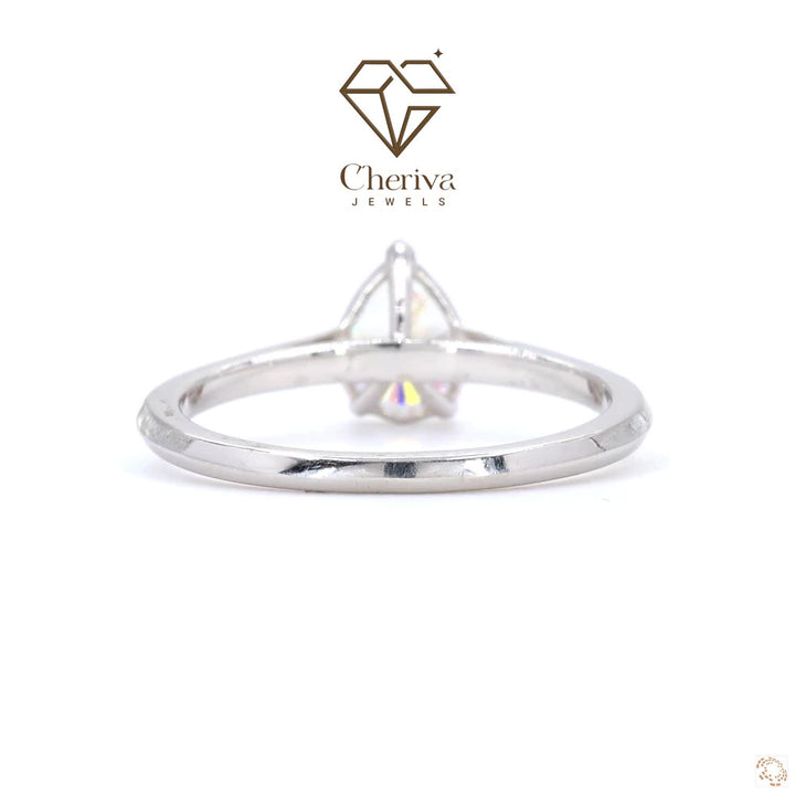Pear Cut Lab Diamond Solitaire Engagement Ring