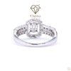 Baguette Cut Lab Diamond Halo Engagement Ring - Cheriva Jewels