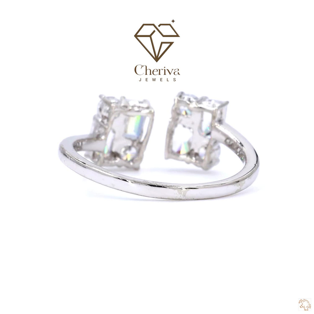 Round Cut Lab Diamond Toi Et Moi Engagement Ring
