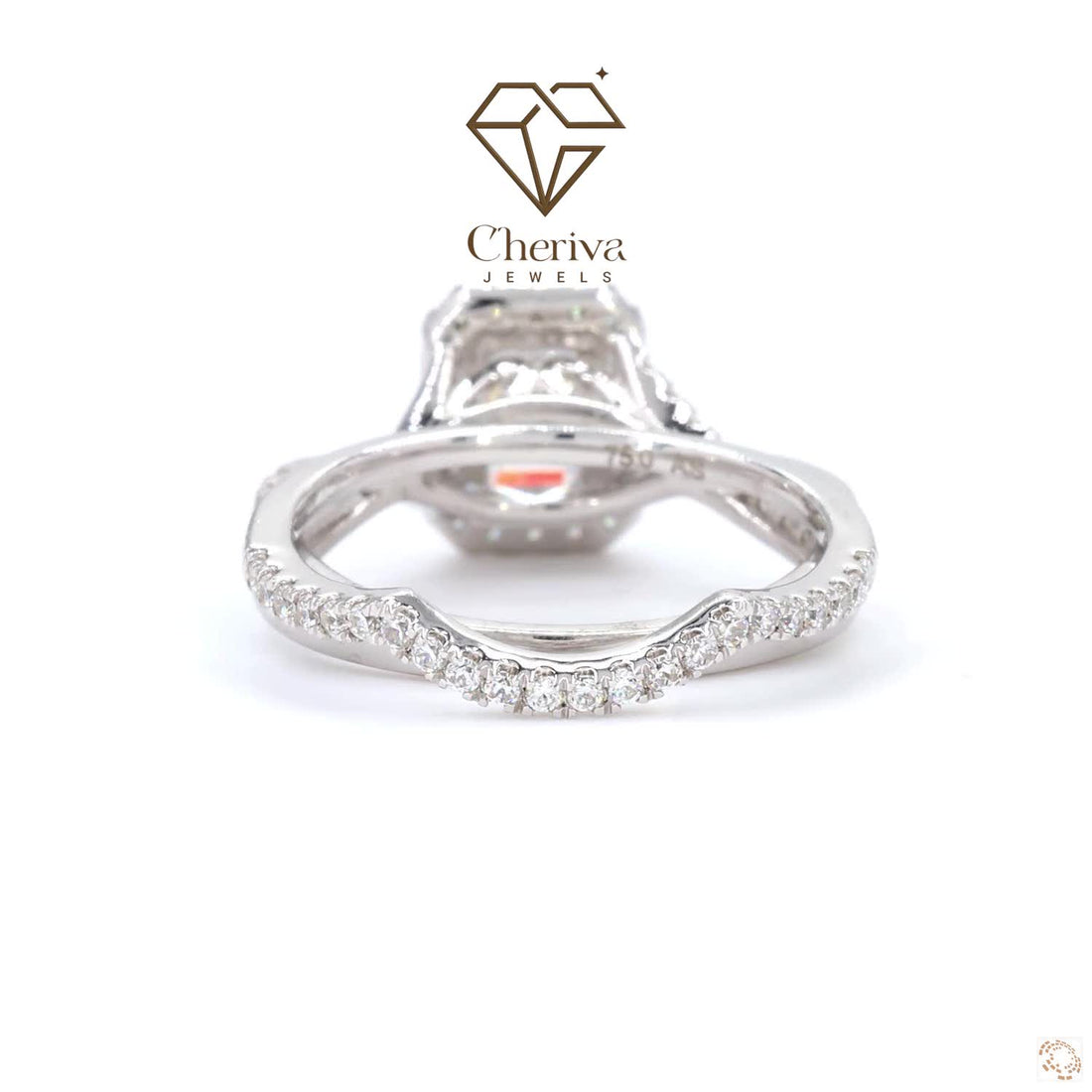 Emerald Cut Lab Diamond Halo Promise Ring