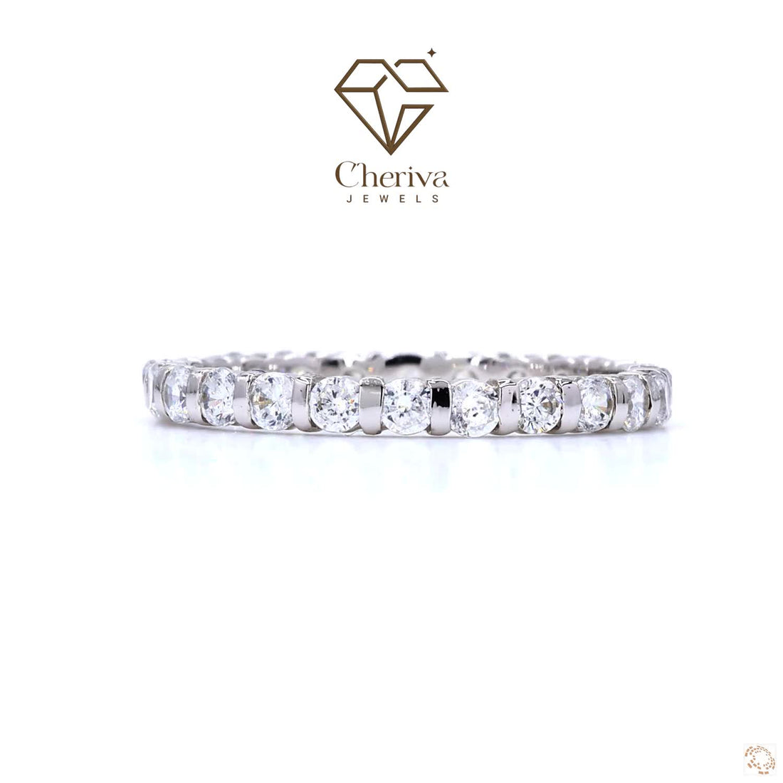 Round Cut Lab Diamond Eternity Engagement Ring