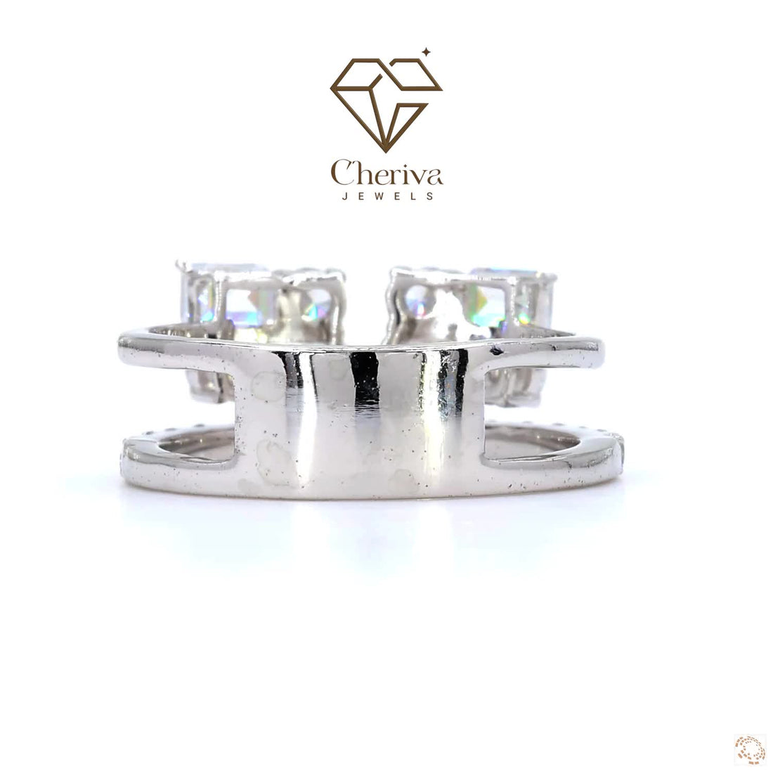 Emerald Cut Lab Diamond Bridal Set Engagement Ring