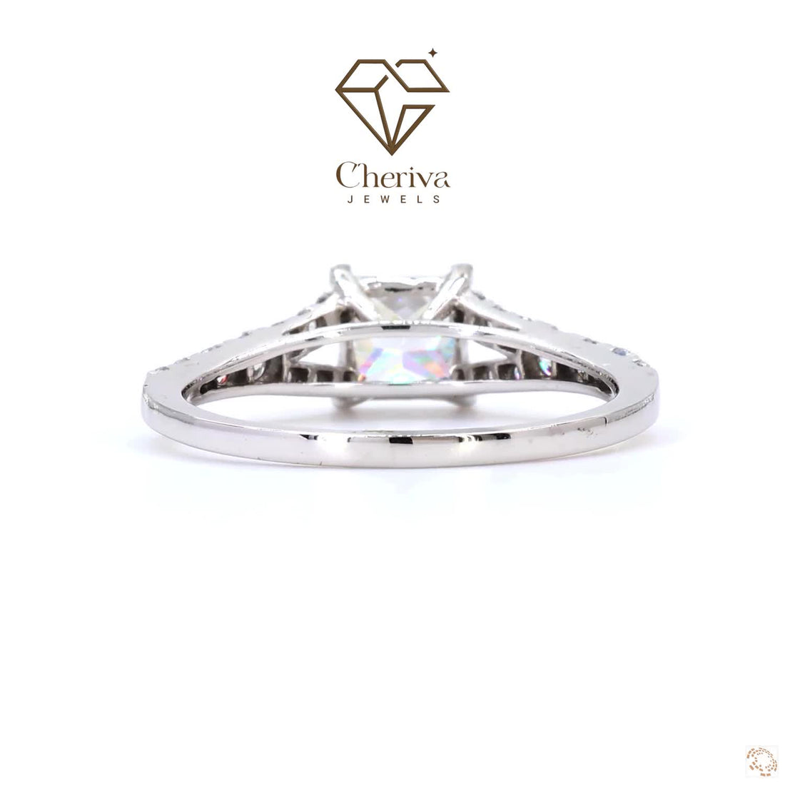 Princess Cut Lab Diamond Vintage Solitaire Engagement Ring