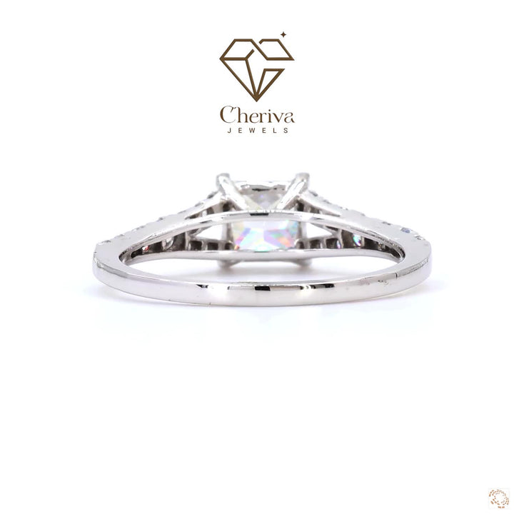 Princess Cut Lab Diamond Vintage Solitaire Engagement Ring