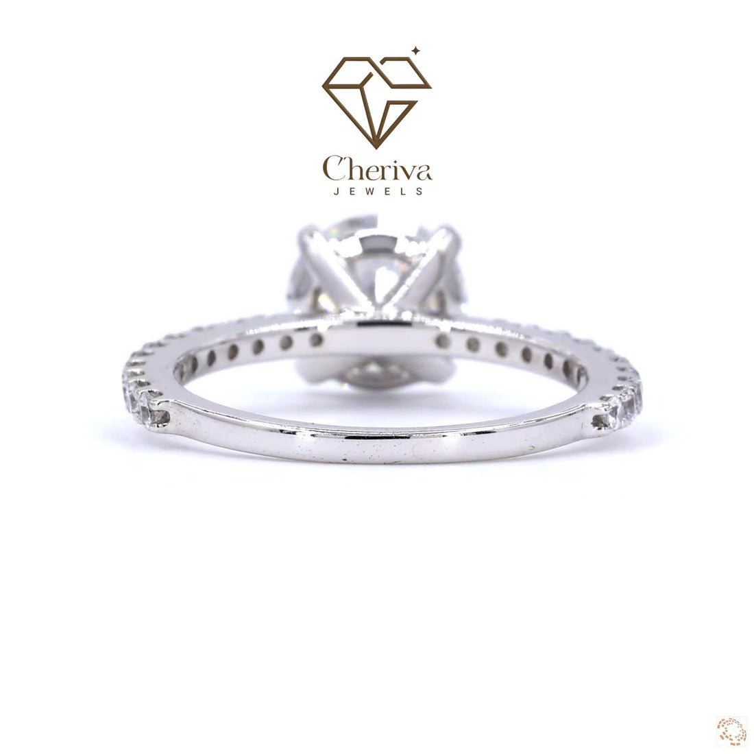 Round Cut Diamond Solitaire Accent Engagement Ring