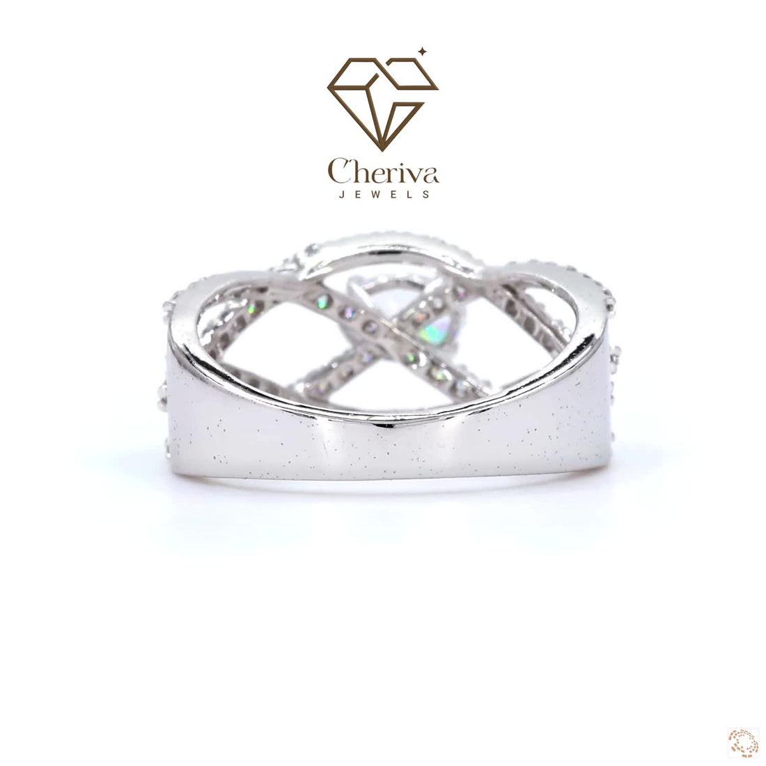 Criss Cross Style Lab Grown Diamond Engagement Ring