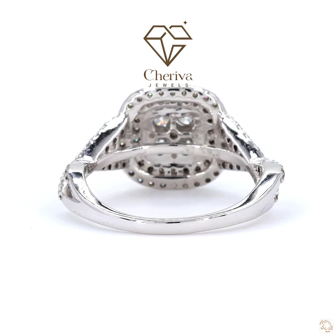 Lab Diamond Vintage Double Halo Engagement Ring
