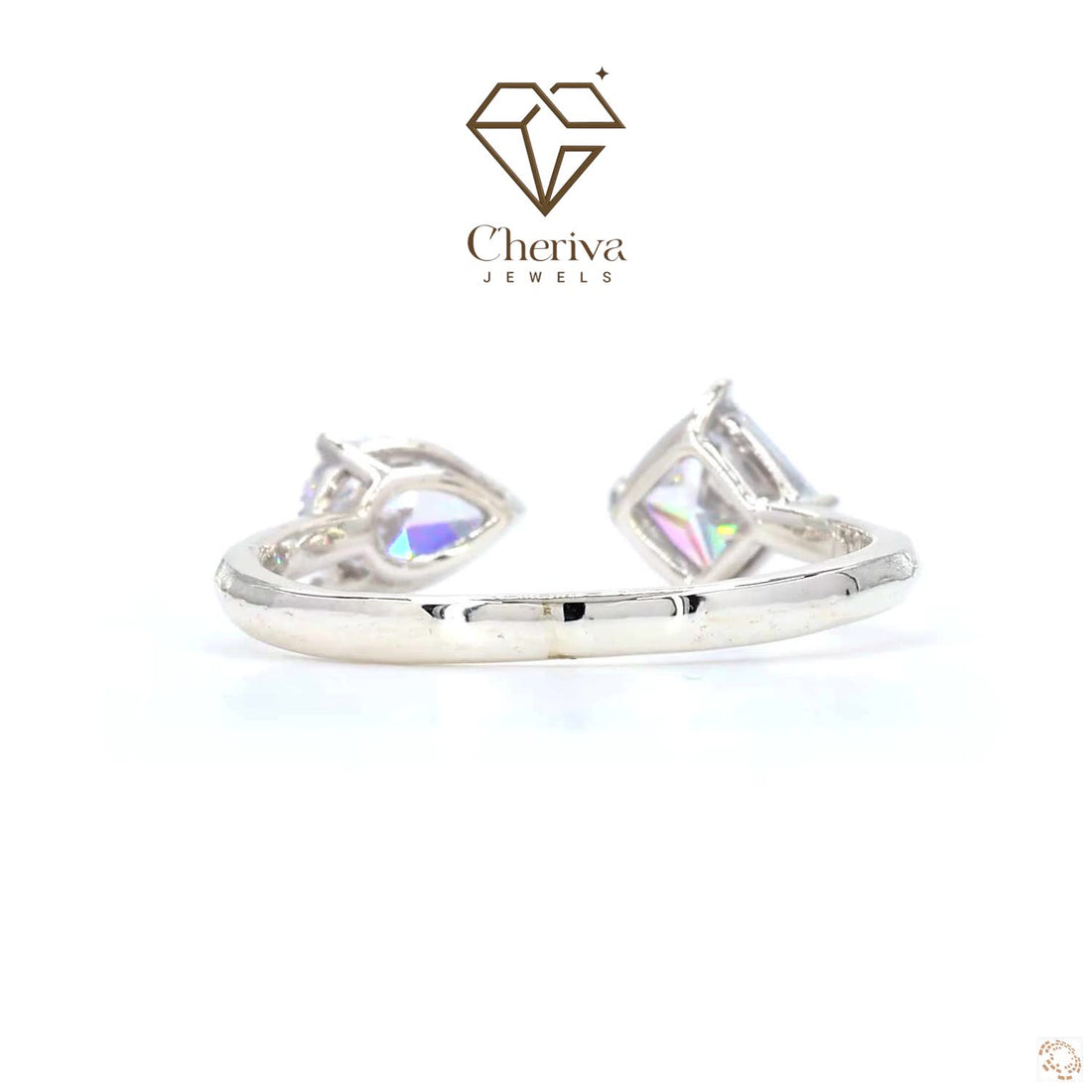 Cushion Cut  Lab Diamond Double Solitaire Ring