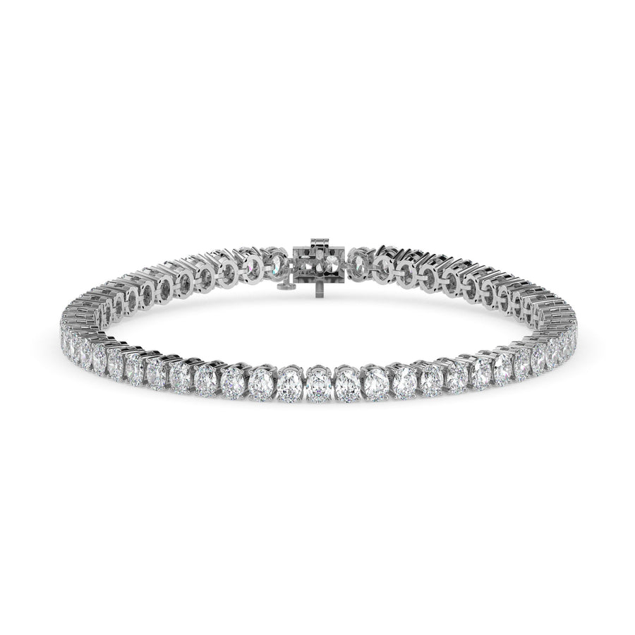 silver tennis bracelet with 4 carats of shimmering oval-cut stones, perfect for everyday sparkle or special occasions