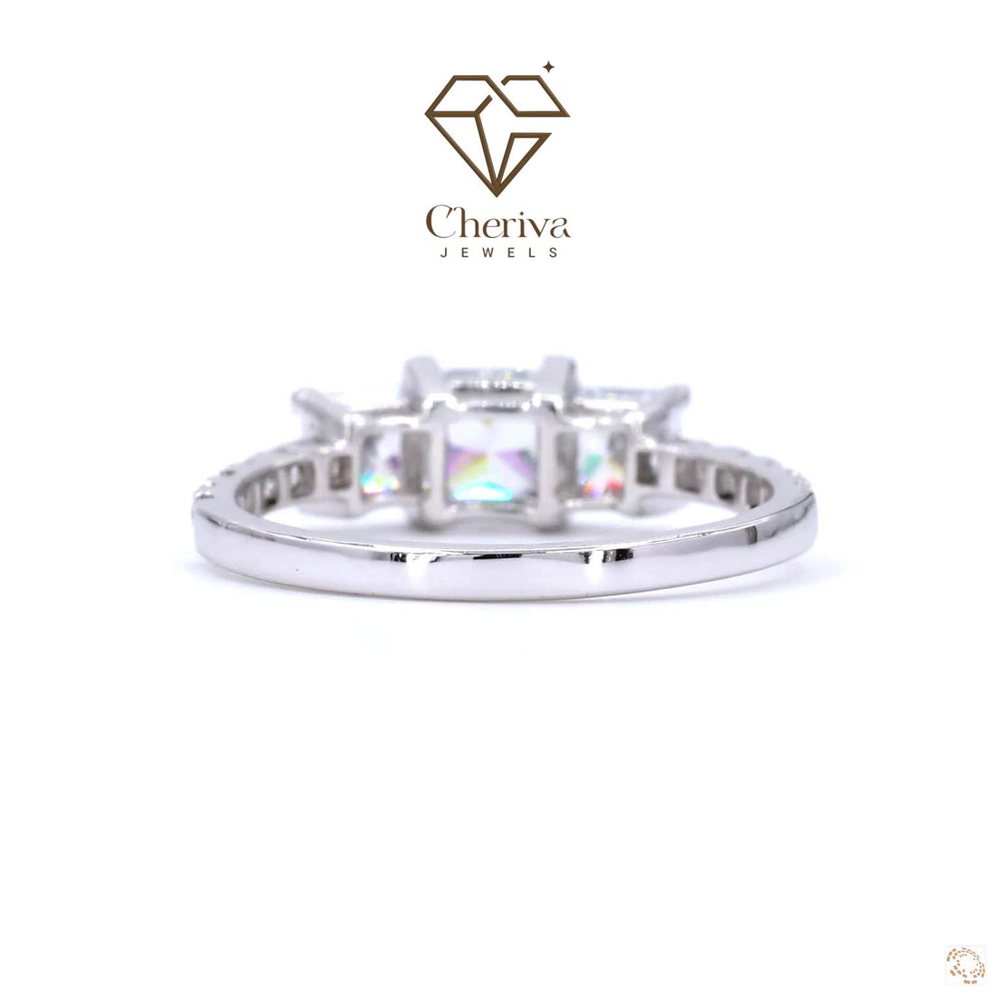 Princess Cut Diamond Three Stone Engagement Ring