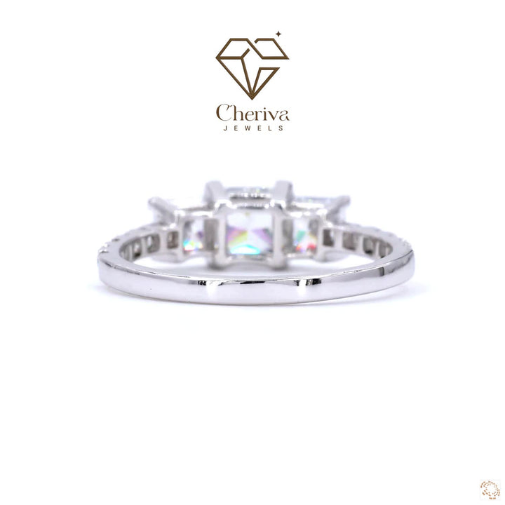 Princess Cut Diamond Three Stone Engagement Ring