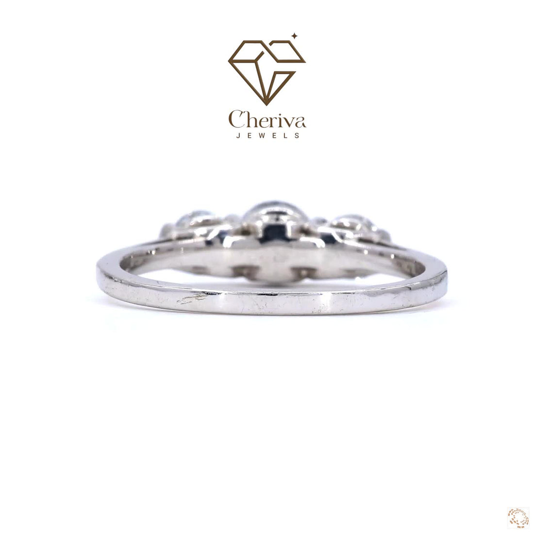 Lab Diamond Round Cut Three Stone Wedding Ring