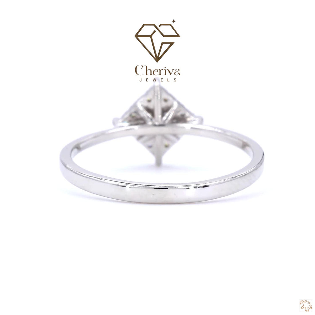 Round Cut Lab Diamond Square Engagement Ring