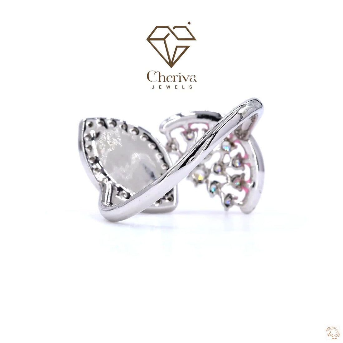 Toi Et Moi Pink Pear Shape lab Diamond Ring