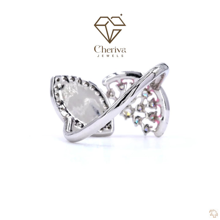 Toi Et Moi Pink Pear Shape lab Diamond Ring