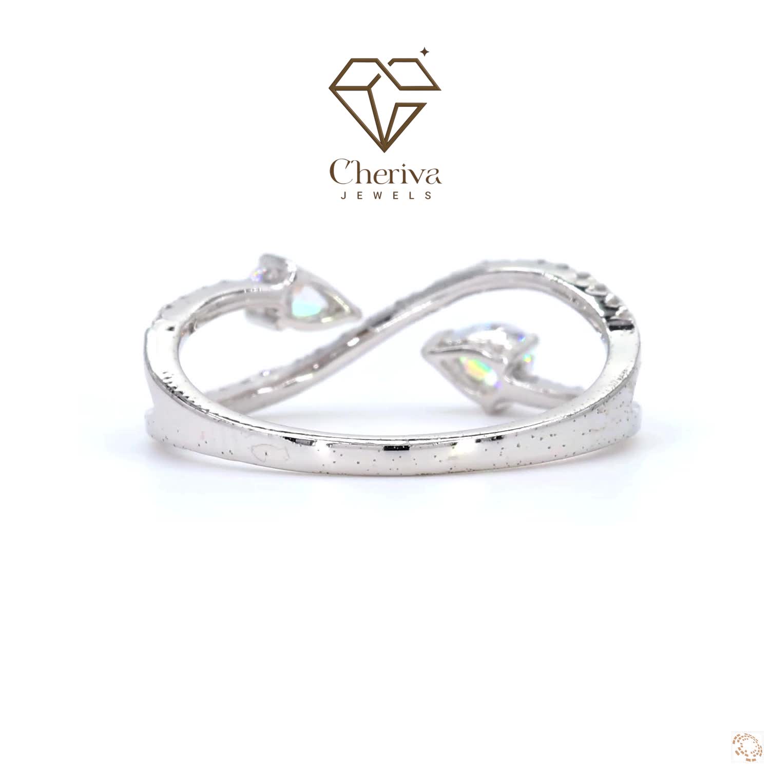 Pear cut Lab Diamond Infinity Engagement Ring