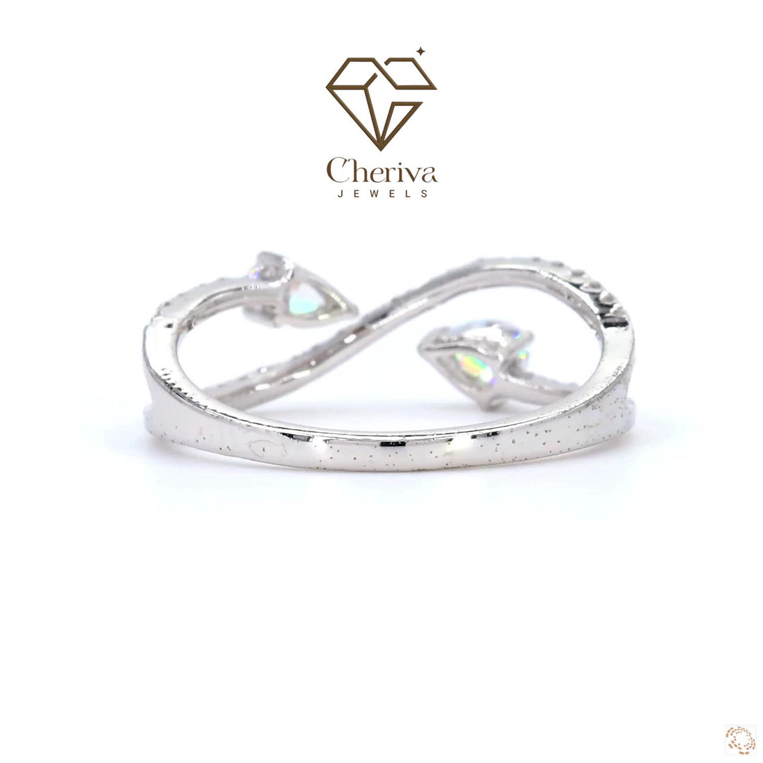 Pear cut Lab Diamond Infinity Engagement Ring