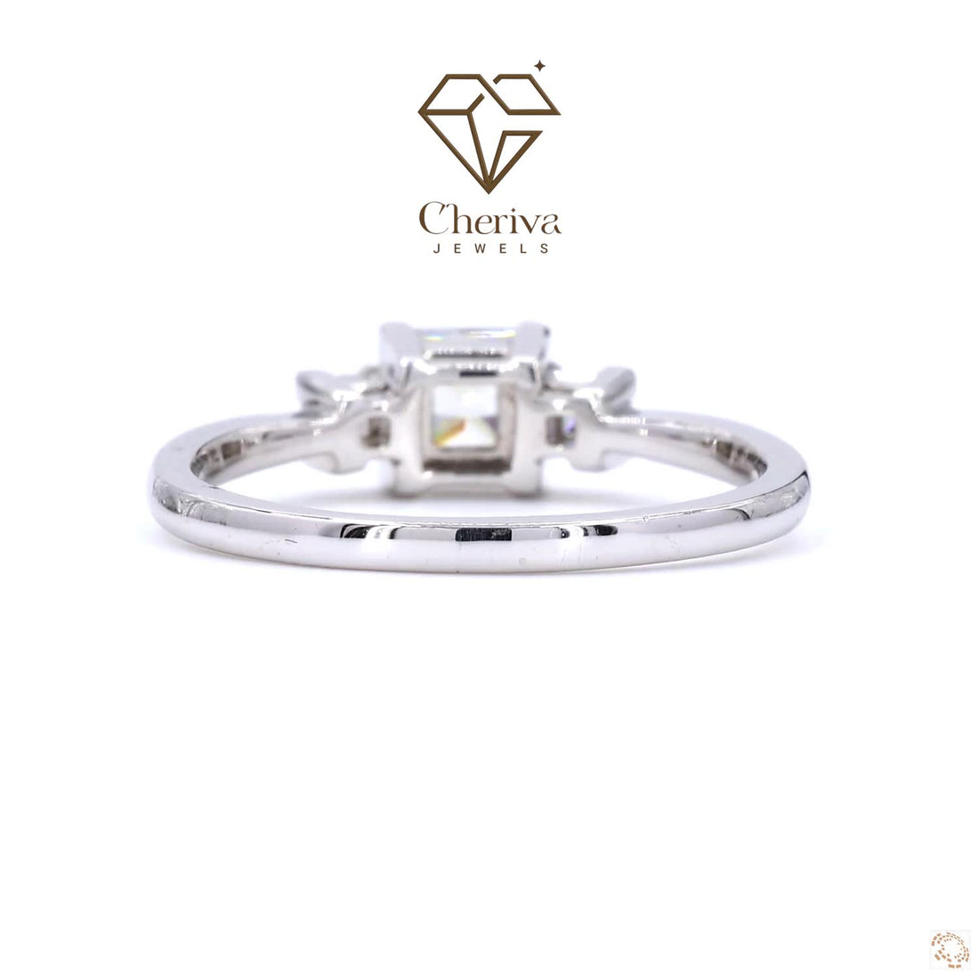 Three Stone Princess Cut Diamond Engagement Ring
