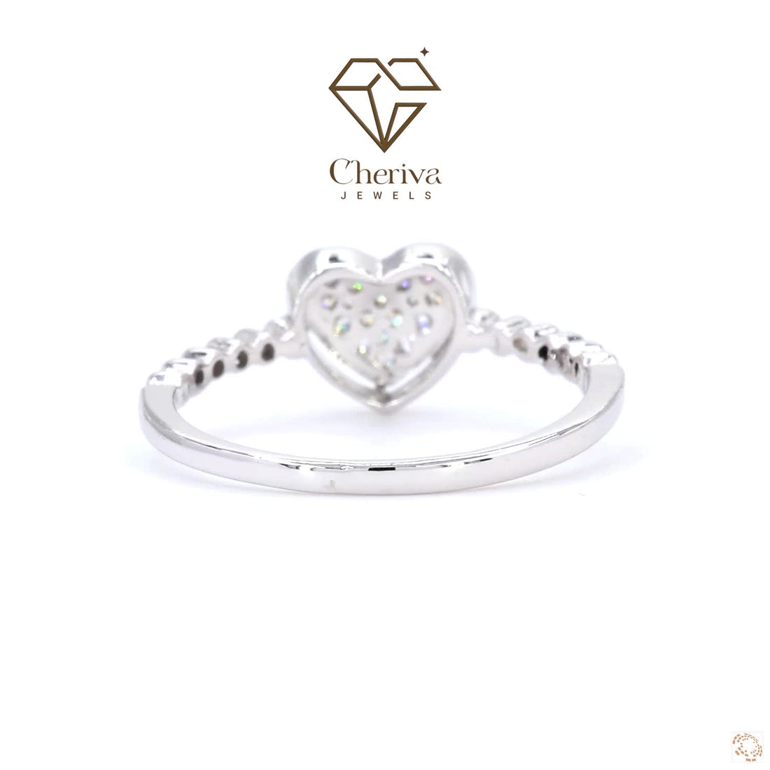 Round Cut Lab Diamond Heart Shaped Ring