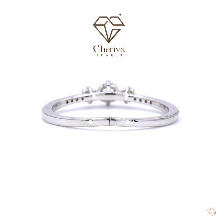 Cushion Cut Diamond Solitaire Accent Engagement Ring