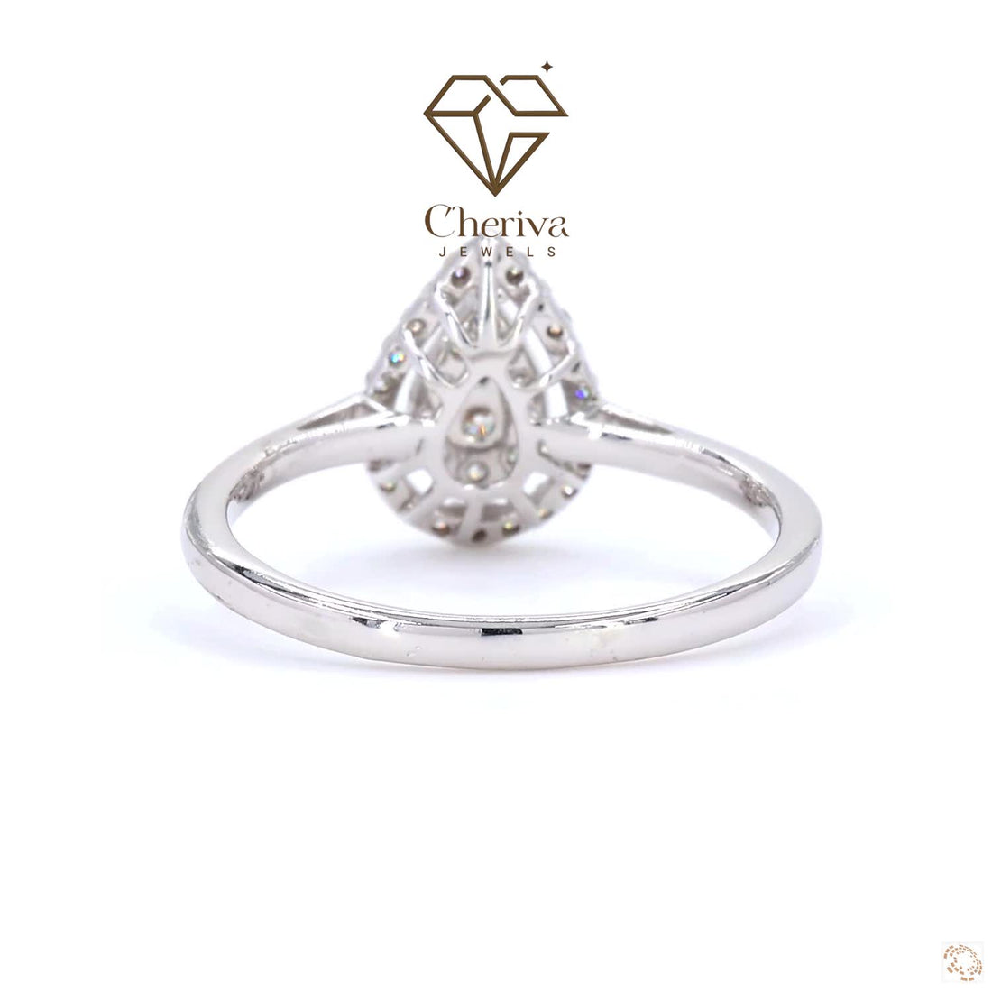 Halo Engagement Ring With Round Cut Lab Grown Diamond