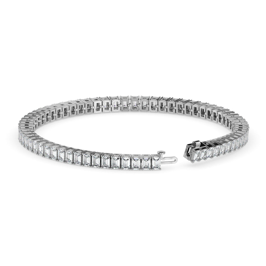 4 Carat Emerald Cut Lab Diamond Bracelet