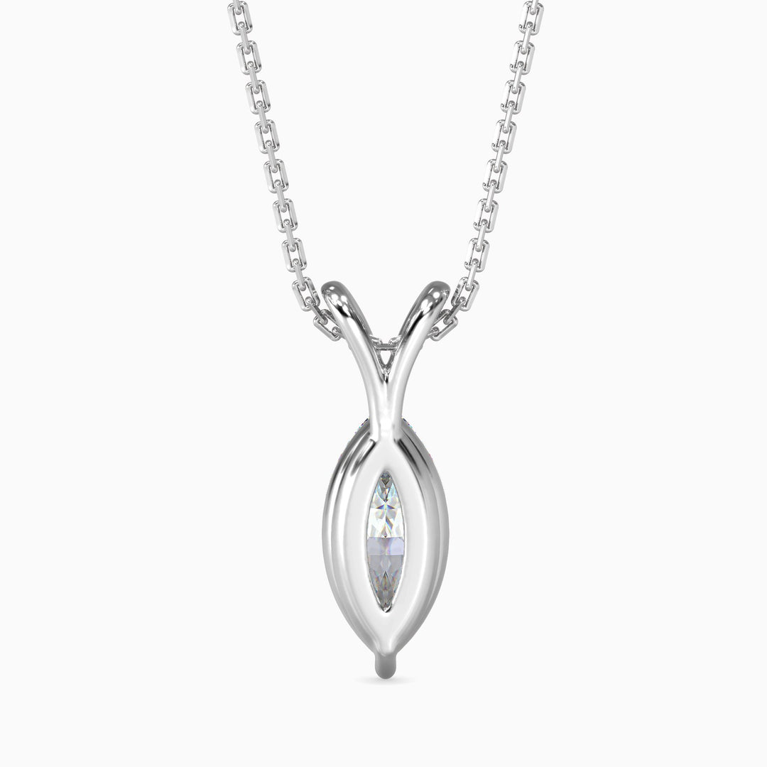 Silver pendant necklace on a white background