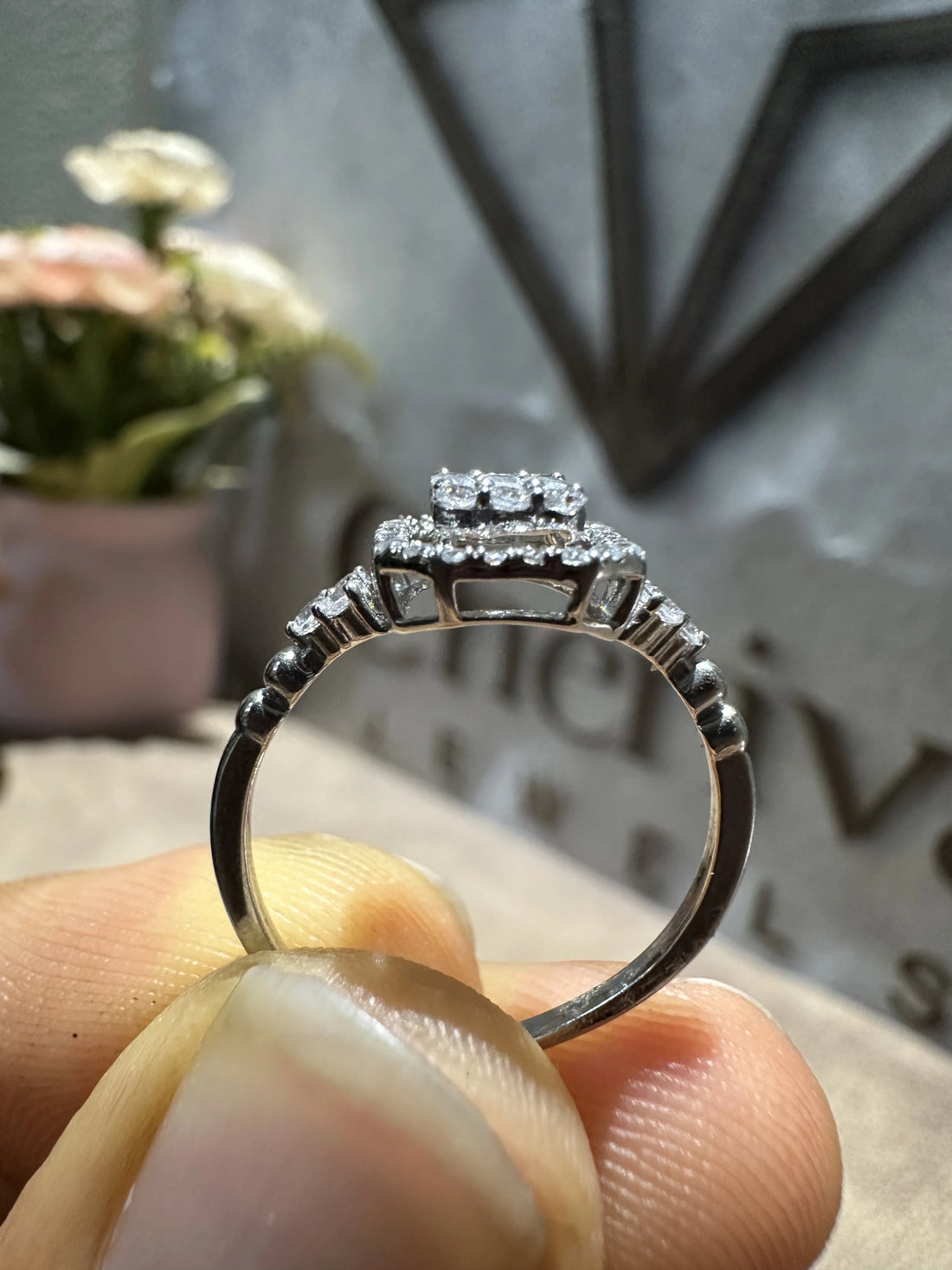 18K White Gold Lab Diamond Engagement Ring