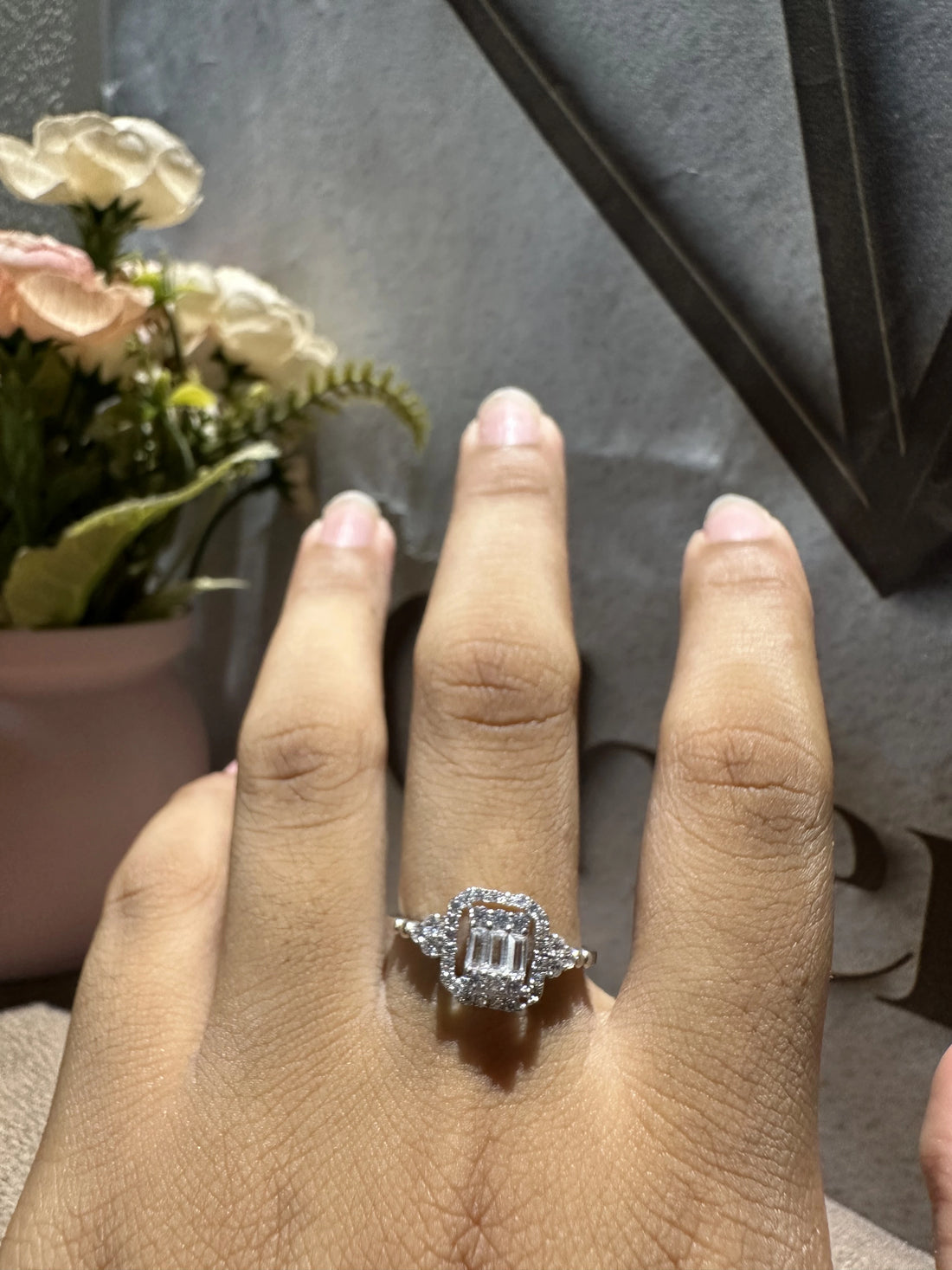 18K White Gold Lab Diamond Engagement Ring